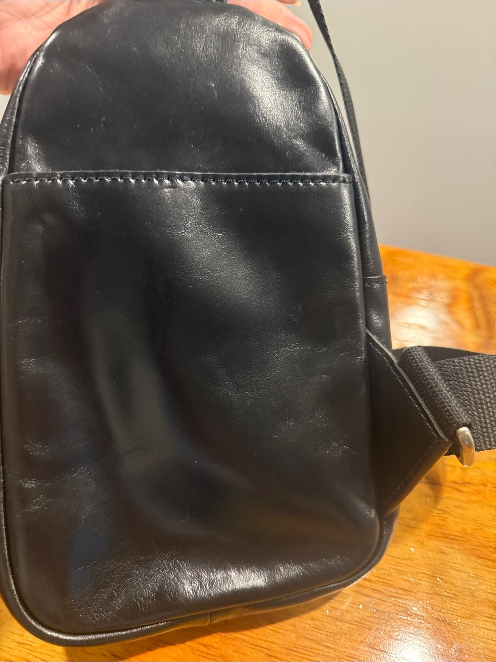 Patricia Nash Black Leather Sling Bag - Compact Crossbody - Picture 3 of 8